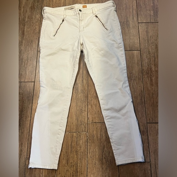 EUC-Anthropologie Jean Pilcro & Letterpress
Cream Moto Zipper Ankle Biker Sz 33 - Picture 2 of 10